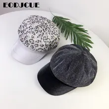 Новые модные женские леопардовые берет зимние шапки для женщин восьмиугольная шляпа берет женский винтажный художник кепка газетчика gorro