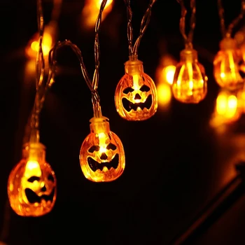 

10/20/30 LED Pumpkin String Lights Battery Operated Halloween 3D Pumpkin Lights Lamp Garden Home Party Halloween Lights