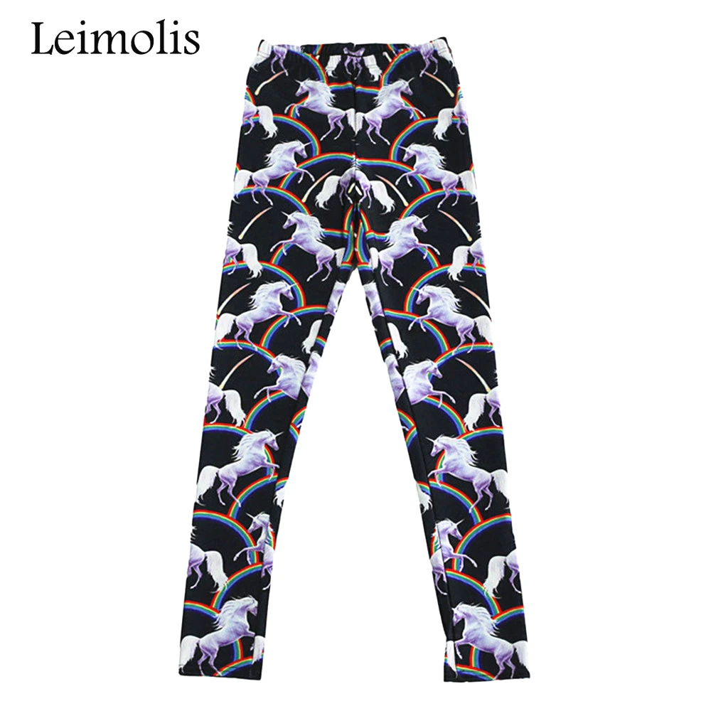 

Spring Tenths adventure time punk rock hara black milk push up fitness sexy 3d print rainbow horse women leggings sports