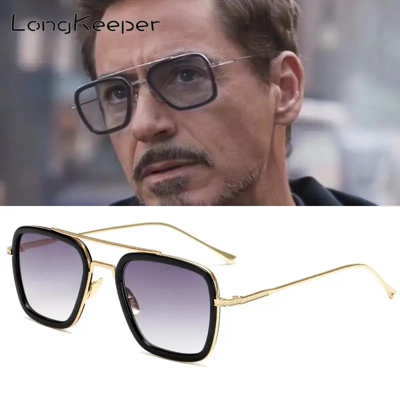 

LongKeeper New Retro Square Sunglasses Men Women Metal Steampunk Driving Goggles UV400 Glasses Frame Shades Eyewear 66218