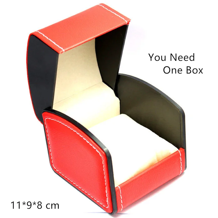 

Wholesale Leather Watch Package Case Red Color Watch Storage Box And Bracelet Display Box New Jewelry Packing Gift Boxes