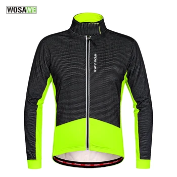 

WOSAWE Winter Thermal Fleece Cycling Jacket Windproof Long Sleeve Cycling Jersey Clothing MTB Mountain Road Bike Wind Coat