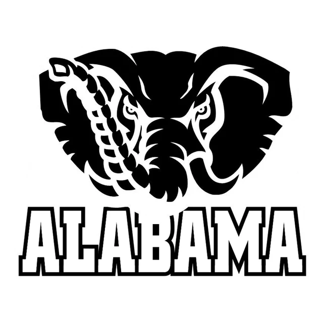 13,5 cm * 10,8 cm Alabama Mode Dekor Elefanten Auto Aufkleber Vinyl S4