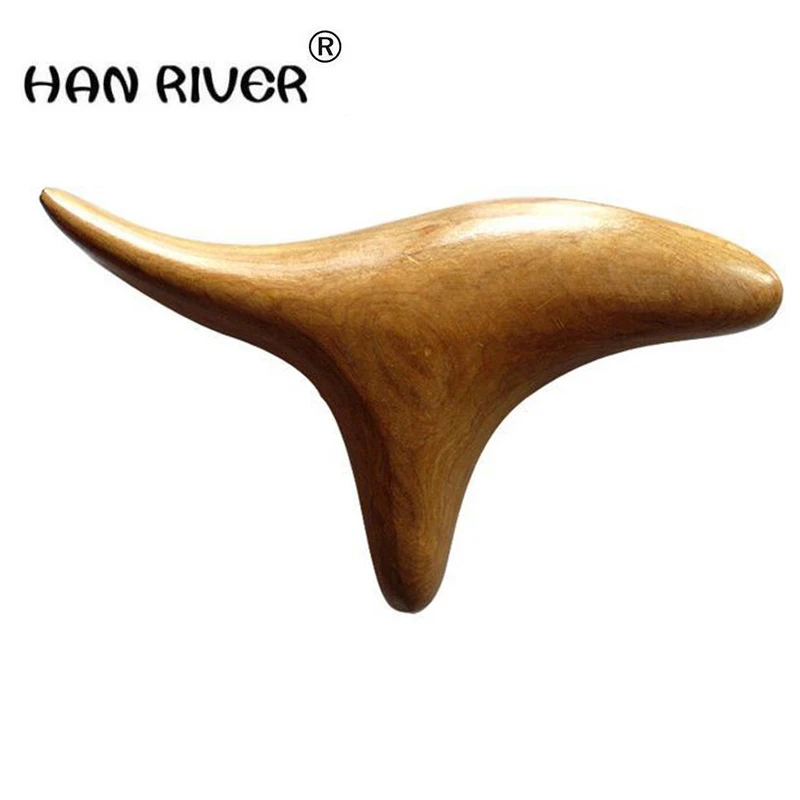Деревянная Тройная Массажная конусная деревянная палочка HANRIVER Camphor gua sha для
