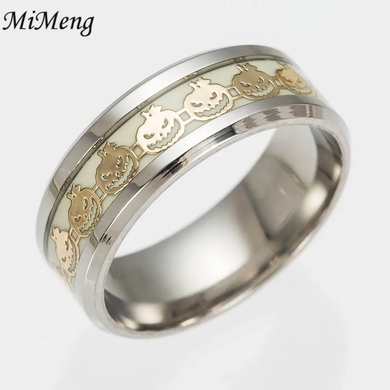 

Pumpkin Skull Ring Luminous Ring Hot sale noctilucent Ring most popular Luminous Batman Ring for Men & Women 6--13