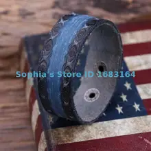 G84 голубого цвета в стиле ретро, рельефная текстура лицевая яловая кожа браслет наручная повязка наручник s