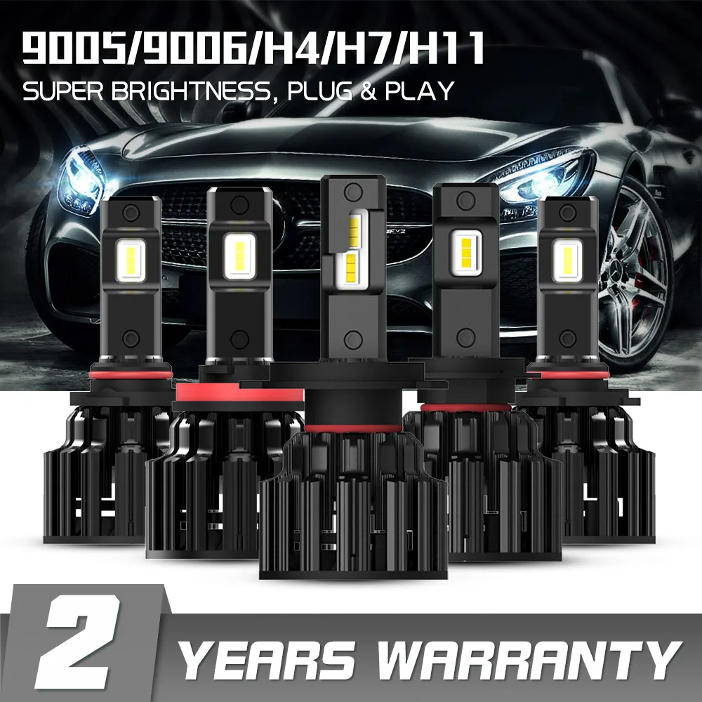 Baratos NOVSIGHT H7 LED H4 H11 9006 9005 bombillas para faros de coche 100W 20000LM decodificador LED para automóviles faros delanteros 6000K 12V 24V