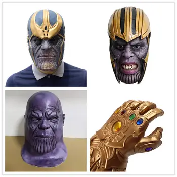 

Deluxe Thanos Mask Infinity Gauntlet Avengers Infinity War Gloves Helmet Cosplay Thanos Masks Halloween Party Collection Props