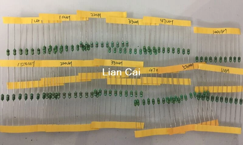 Цвет кольцевой индуктор ассортимент 0307 1/4 W адаптера переменного тока 1UH-1MH 12valuesX10pcs = 120 шт. адаптера переменного тока Ассорти Комплект