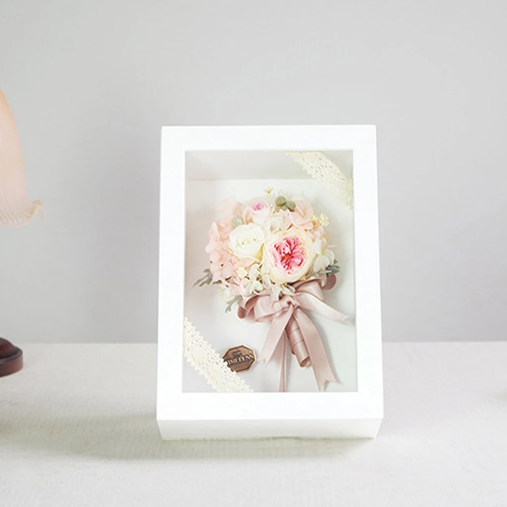 3D Modern Wood Glass Picture Photo Frame Specimen Artwork Holder Home Decor