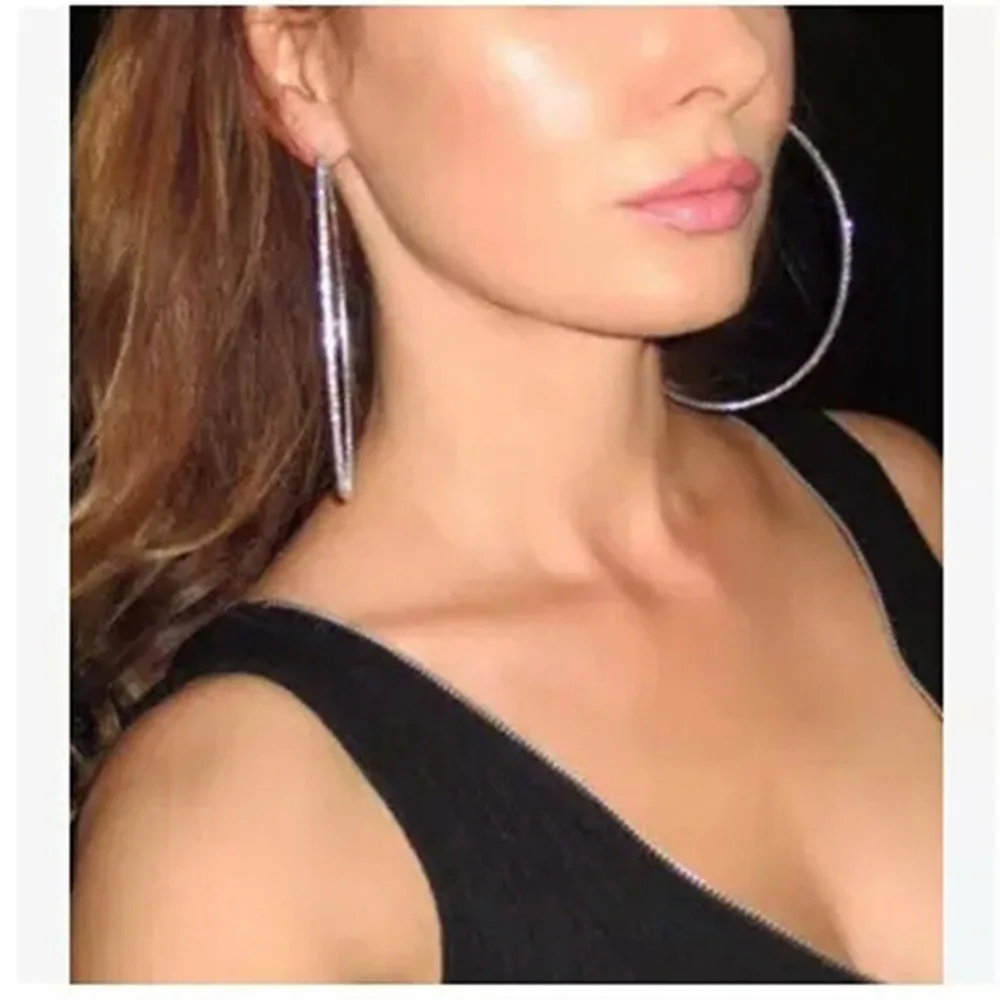 

Big Hoop Earrings for Women Exaggerated Loop Round Ring Earrings Large Circle Punk Metal Ear Jewelry Dropshipping hot sale