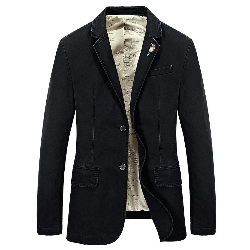 Men's Blazer Oversized Solid Male Suit Jacket Coat Men Clothing Pure Cotton Blazers Casual Outerwear 4XL AG66001