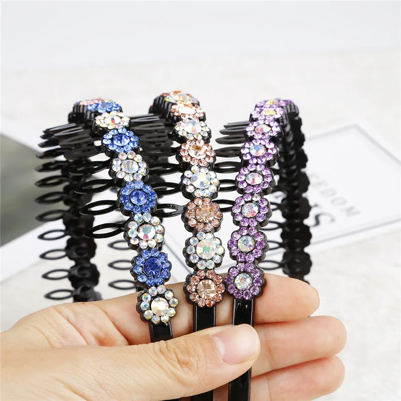 

Glass Drill Sun Flower Shape Hair Comb Hairbrush Headband Beauty Modeling Tool Hair Hoop Hair Clamp Women Girls Hair Accessories