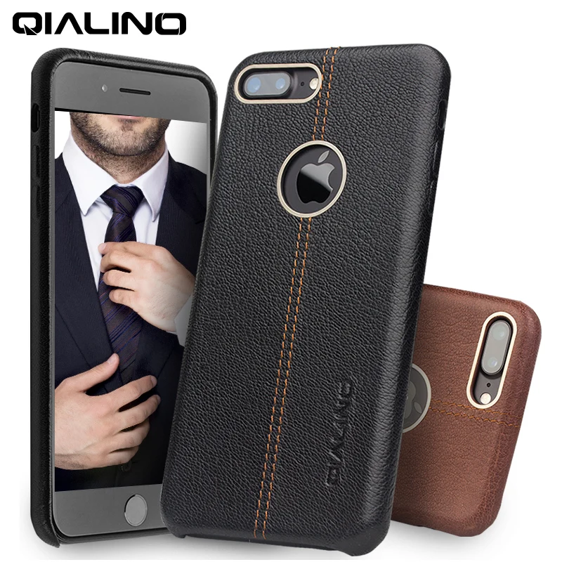 QIALINO Case for iPhone 7 Genuine Leather Back Luxury Cover Apple plus Slim Fashion phone case 4.7/5.5 inch |