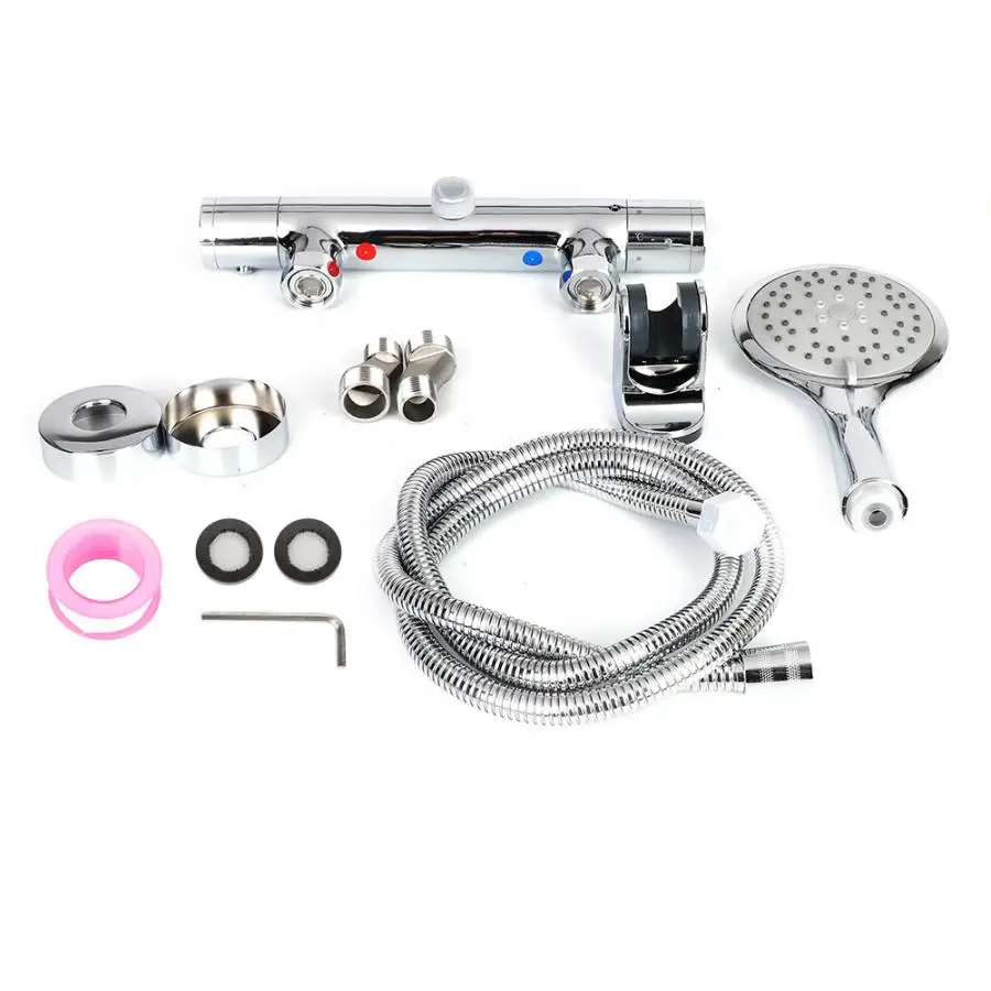 

G1/2 Thermostatic Shower Head Set Hose Bracket Shower Faucet 3 in 1 Shower Set Bathroom