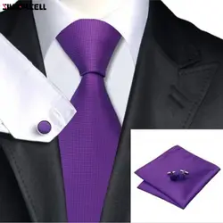 Модные классический галстук наборы для ухода за кожей 100% жаккардовый тканый шелк обувь мальчиков для мужчин галстук вечерние 10 цветов