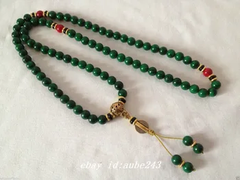 

34"china tibet tibetan malachite buddhist buddha worry prayer bead mala brace