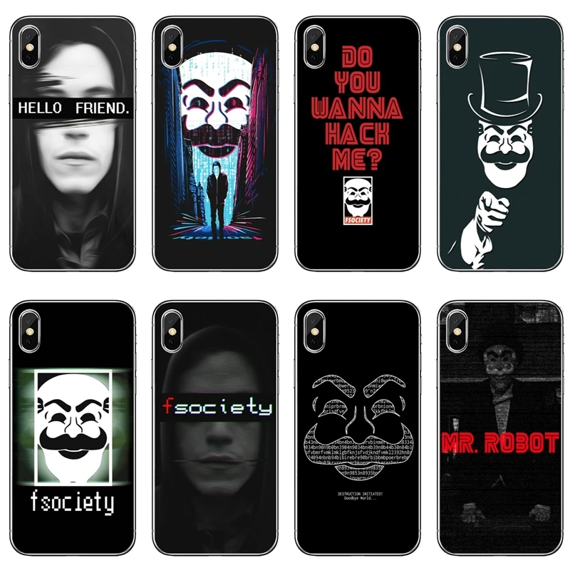 Mr Robot fsocial для iPhone X XR XS Max 8 7 6s 6 plus SE 5s 5c 5 4s 4 iPod Touch мягкие чехлы телефонов|Бамперы| |