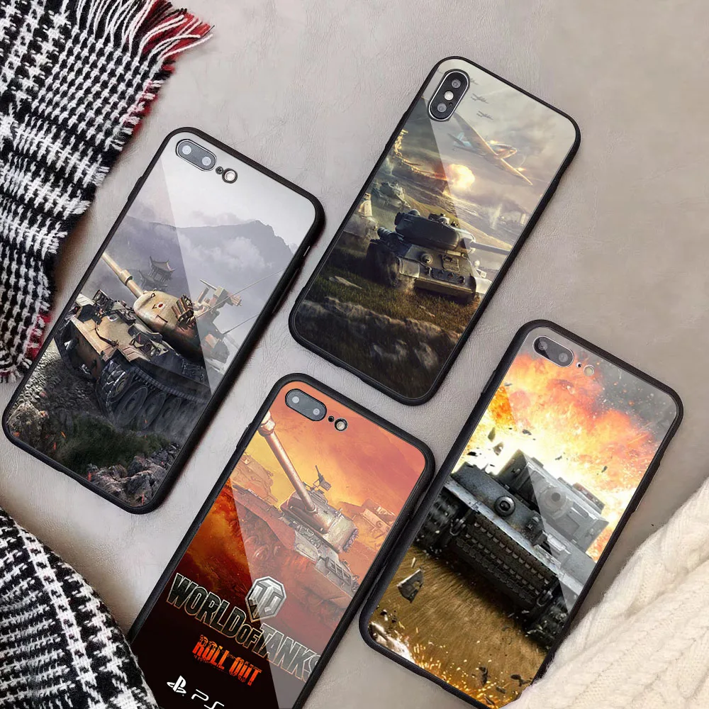 

world of tanks Cover Tempered Glass Phone Case For iPhone 6 6plus 7 plus 8 8plus 5 5S 5C SE X XS XR XS Max