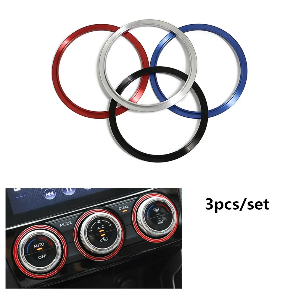 3 Chrome Aluminum AC Climate Control Outer Ring Cover For Subaru Impreza WRX//STi