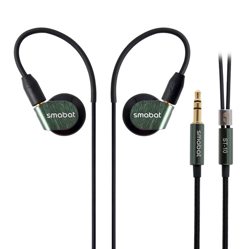 Зеленый Smabat ST-10 металлические наушники HiFi 15,4 мм Динамический драйвер Smabat флагманский наушник со съемным отсоединением MMCX кабель ушной крючок - Цвет: Зеленый