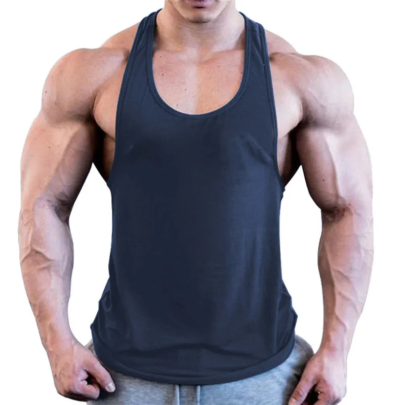 Men Slim Gym Tops New Soild Color Fitness Sports Training Tank Tops Male's Fashionable Summer Sleeveless Slim Top Wear Hot Sale - Цвет: As photo show