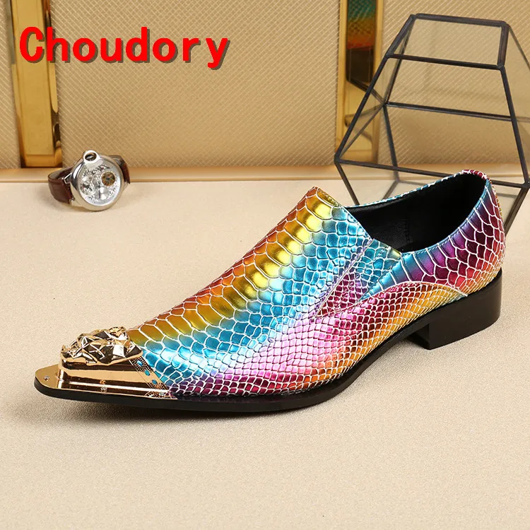 Choudory/обувь из крокодиловый кожи; Разноцветные модельные туфли на шпильке; мужские классические итальянские нарядные туфли для мужчин