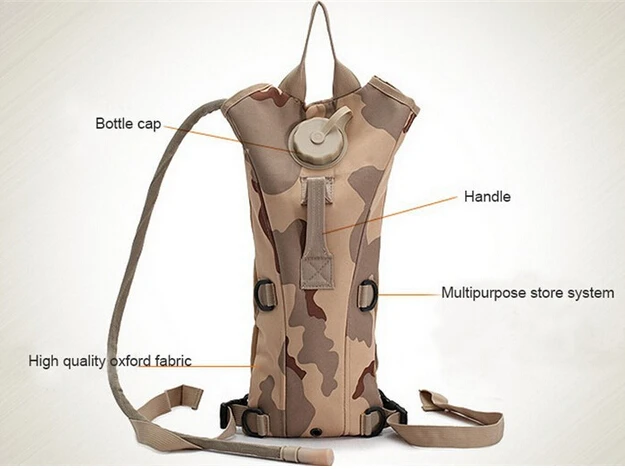 EDC Топ тактика Мужчины Кемпинг военный Удобный мешок для воды холст кампус дорожный спортивный рюкзак верблюд с водой мочевого пузыря рюкзак