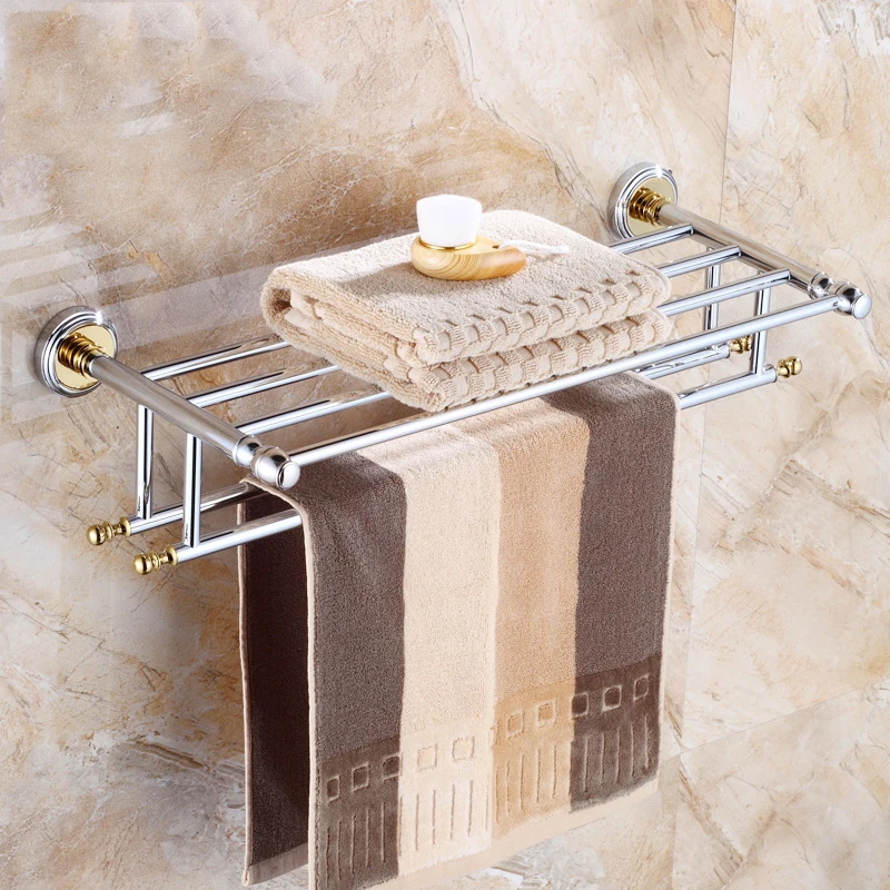 WORID brand double layer chrome plating copper towel racks with length