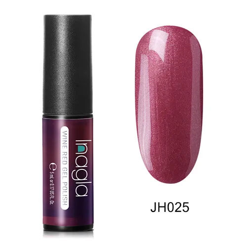 Inagla, 5 мл, винно-красный и телесный цвет, Гель-лак для ногтей, замачиваемый, светодиодный, УФ-гель, штамповка, лак для ногтей, гель-лаки для маникюра - Цвет: JH025