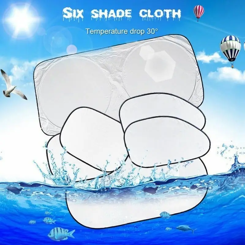 

6PCS Car Window Sun Shade Auto Visor Windshield Block Cover Car Side Window Shade Sunshades Sun Shade Cover Visor Shield Screen