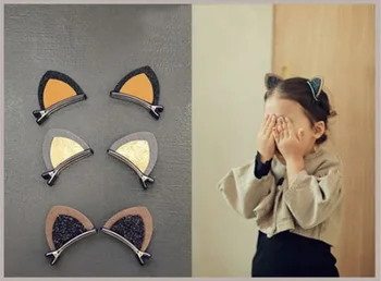 

DHL 1000pair 2pcs/pair Girls Hair Clip Lovely Cat Ear Hairpin Cute Headwear Hair Accessories