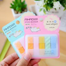 Cute Kawaii Colored PET Memo Pad Post It Note Sticker Marker Office Materials School Supplies Free Shipping 3336