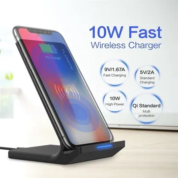 

Qi Standard Wireless Charger Quick Charger Stand for Samsung S9 S8 S7 S10 for Huawei Mate RS for iPhone 8 11 pro X XR XS MAX
