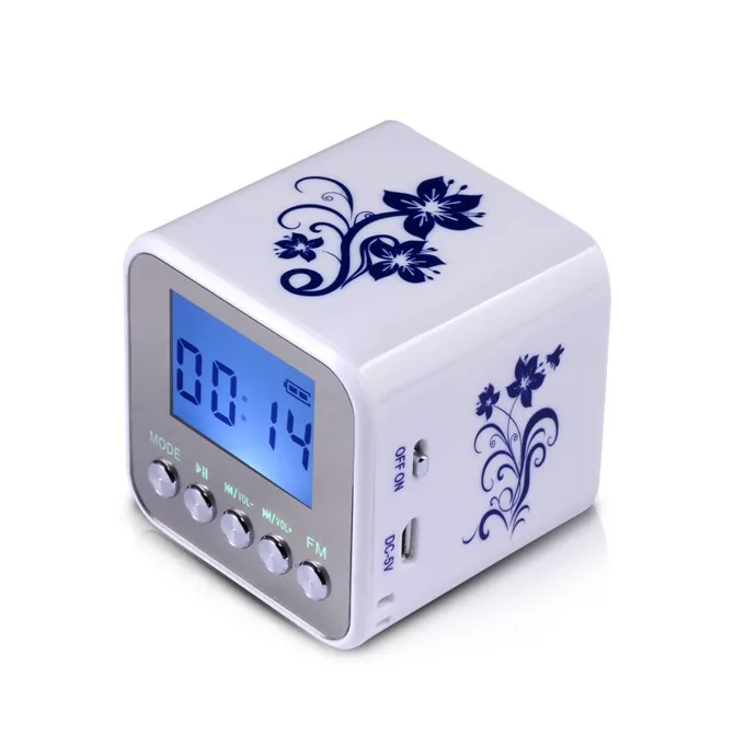 

New Nizhi TT032 Mini Portable digital FM radio portable radios support SD card speaker USB MP3 Players with clock