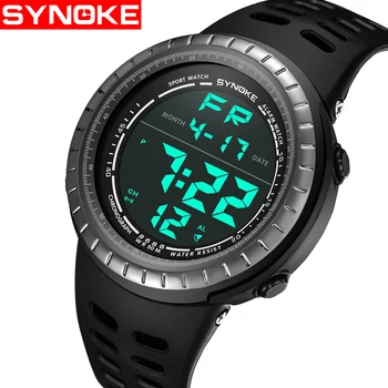 

SYNOKE Luxury Brand Mens Sports Watches Dive 50m Digital LED Military Watch Men Fashion Casual Electronics Wristwatches Relojes