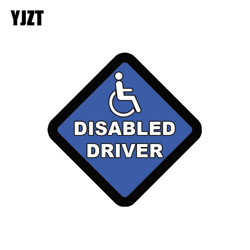 

YJZT 13CM*13CM Personality Car Caution DISABLED DRIVER Stickers PVC Decal 12-0348