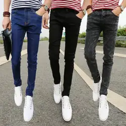 Плюс бархатные толстые джинсы мужские осенние и зимние стрейч зауженные брюки молодежные черные повседневные штаны мужской корейской