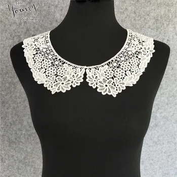 

New arrive milky embroidered sewing lace applique neckline exquisite decoration handmade trim Lace fabric DIY clothing accessory
