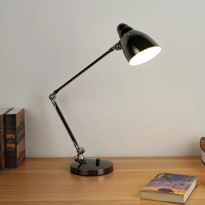 Long Arm Folding Led table desk lamp Chrome Reading Lamp Study Work