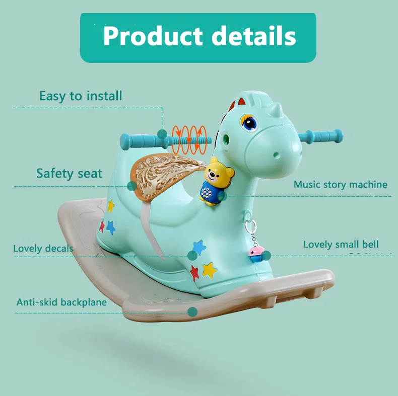 Baby Shining Kids Rocking Horse Baby Room Ride on Toys Outdoor/Indoor Games for Kids 1-6 Years Thick Plastic Chair Baby Shining Kids Rocking Horse Baby Room Ride on Toys Outdoor/Indoor Games for Kids 1-6 Years Thick Plastic Chair