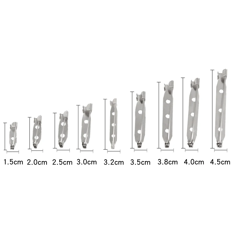 20 шт./упак. брошь из неблагородного металла шпильки 1,5 см-4,5 см шпильки назад серебристого цвета запирающая застежка Pin держатель ювелирные изделия, аксессуары