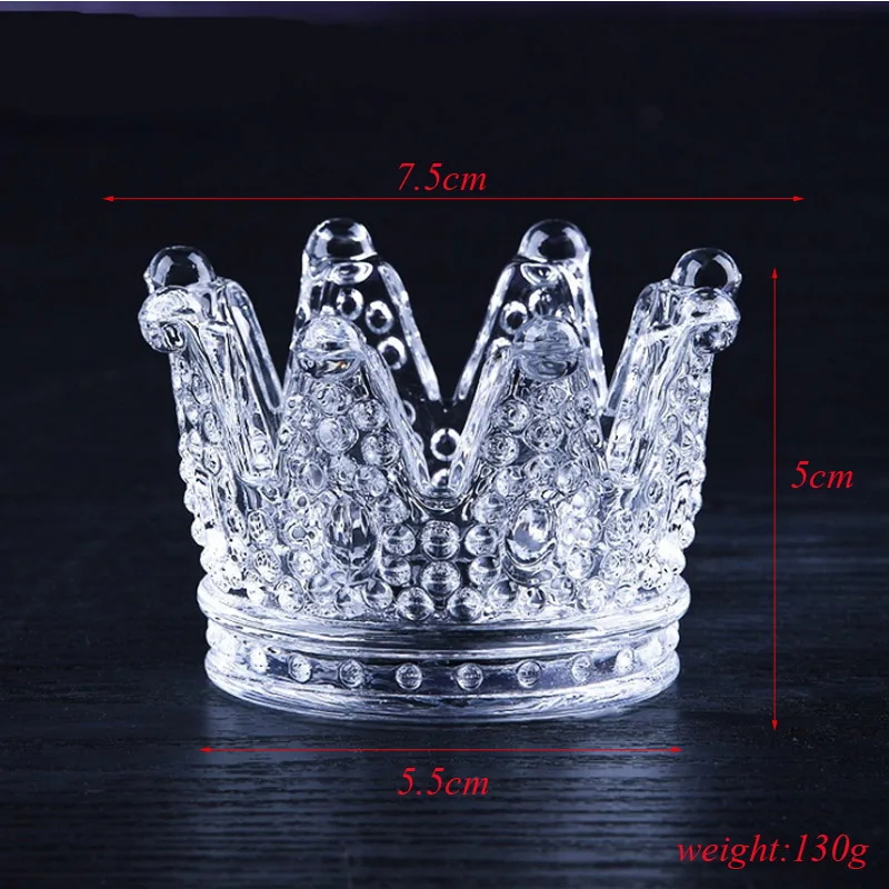 1pcs Creative glass crown candlestick embossed ring beauty egg tray put cosmetic egg shelf jewelry storage box