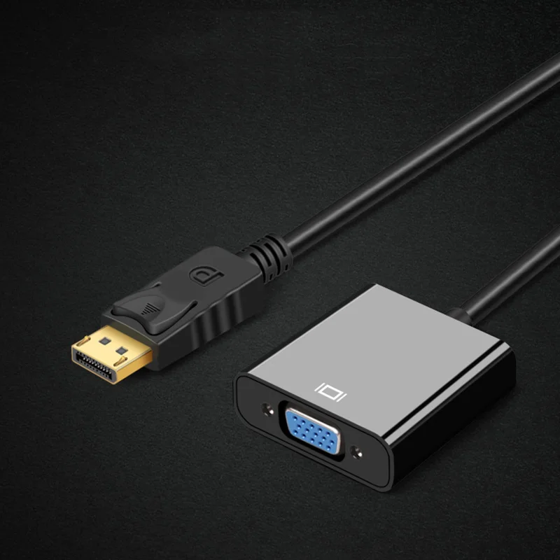 Displayport to VGA Cable DP Display port Adapter 1080P Digital Audio Converter DP Male to VGA Female For Projector TV Laptop DTV Displayport to VGA Cable DP Display port Adapter 1080P Digital Audio Converter DP Male to VGA Female For Projector TV Laptop DTV