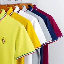 Брендовые новые модные мужские рубашки поло летние роскошные вышитые дышащие мужские рубашки поло