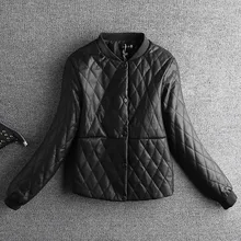 Женская куртка из искусственной кожи с длинными рукавами и молниями, короткая длина, воротник-стойка, однобортный, свободный, стандартной толщины, для офиса