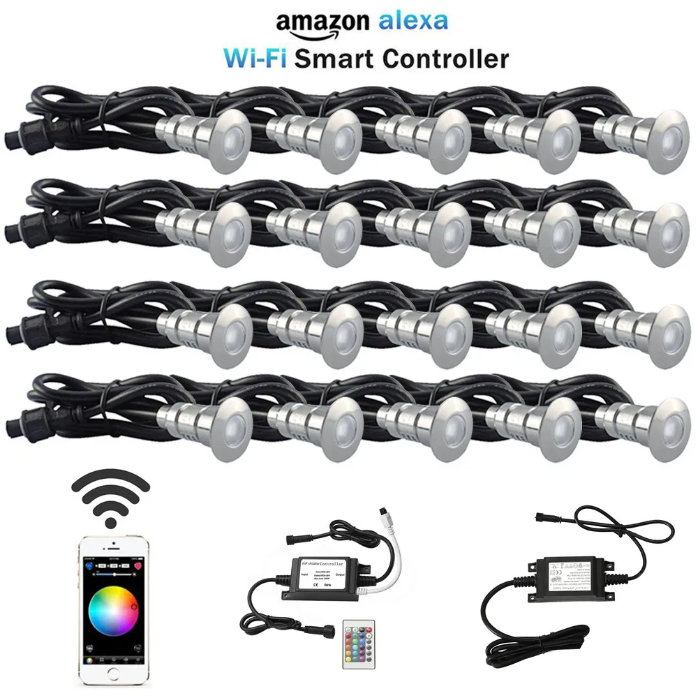 Умный таймер 20X RGB с Wi Fi контроллером 24 мм 12 В IP67 для улицы сада двора террасы кухни