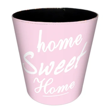 

26*20*26CM 10L Waterproof Leather Trash Bin Waste Container Garbage Can Wastebasket Office Paper Basket Household - Simple Word