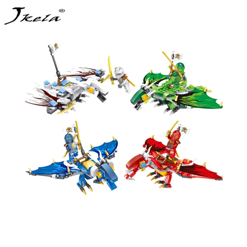[Jkela] 4kind HOT NINJA Dragon Building Block Flying mecha dragon Transform DIY Building Block Sets Compatible LegoINGly Ninjago