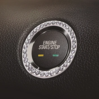 

Car One-button Start Decorative Ring Diamond-encrusted Car Start Ring Switch Decoration Switch Cover Key Car Styling